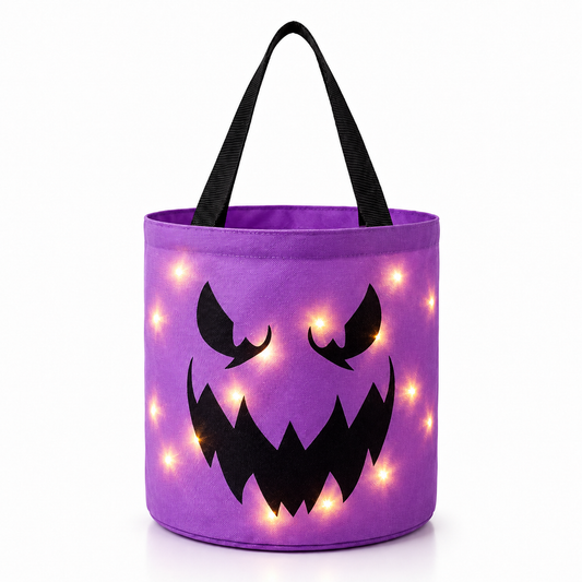 GlowGhoul LED Light-Up Halloween Candy Bucket