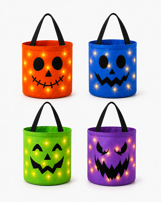 GlowGhoul LED Light-Up Halloween Candy Bucket